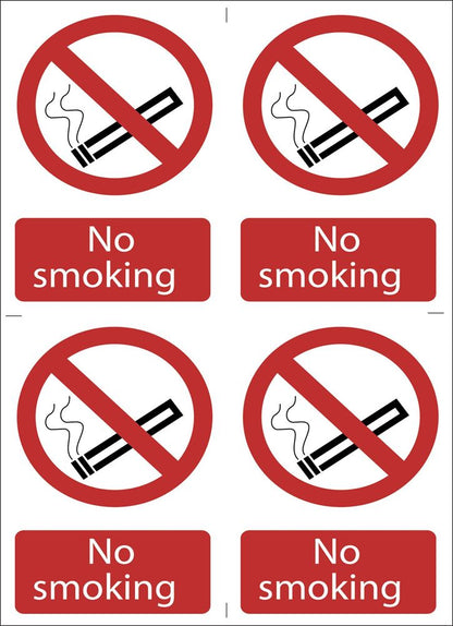 72166 Draper No Smoking Prohibition Sign (Pack of 4) SS16 Prohibition Warning Signs Professional Trade DIY Workshop Garage Use