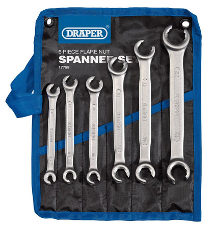 Draper 6 PCS FLARE NUT SPANNER SET 17759 Flare Nut Spanner Set (6 piece)