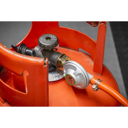Sealey LP14 Propane Heater with Stand 14,330Btu/hr | 14,330Btu/hr(4.2kW) | Steel tube stand with built-in handle. | Automatic shut-off prevents