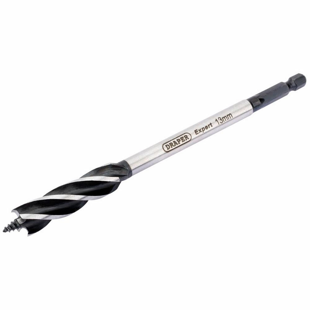 Draper 4 FLUTED AUGER BIT 13MM 35093 4 Fluted Auger Bits, 165mm