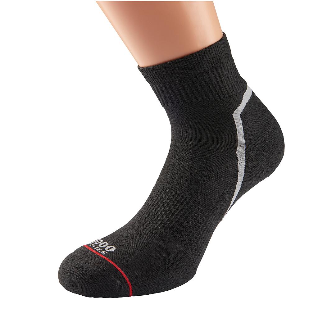 1000 Mile Active QTR Sock Mens (Single) Black Medium