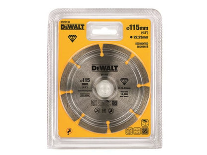 DeWalt Power Tools DT3701 Segmented Diamond Cutting Disc 115 x 22.23mm