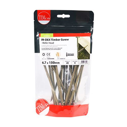 TIMCO Wafer Head Timber Screw- Green 6.7 x 150 Green Pack 20