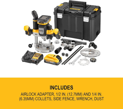DEWALT 18V XR 1/2in Plunge Router Brushless 2x5Ah POWERSTACK DCW620H2