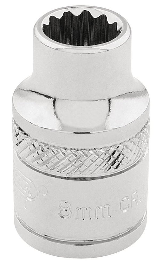 32768 Draper Expert Expert HI-TORQ 12 Point Socket, 3/8 Sq. Dr., 8mm D-MM/B 3/8 Sockets Professional Trade DIY Workshop Garage Use
