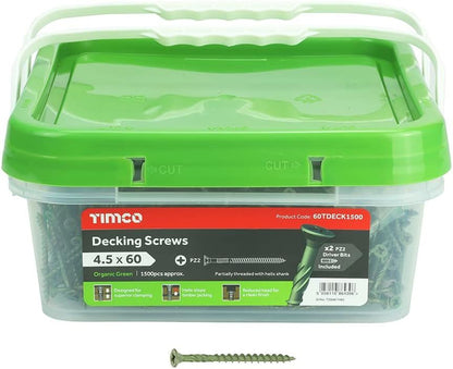 TIMCO Decking Screw PZ2 - Green 4.5 x 60 Green Pack 1500