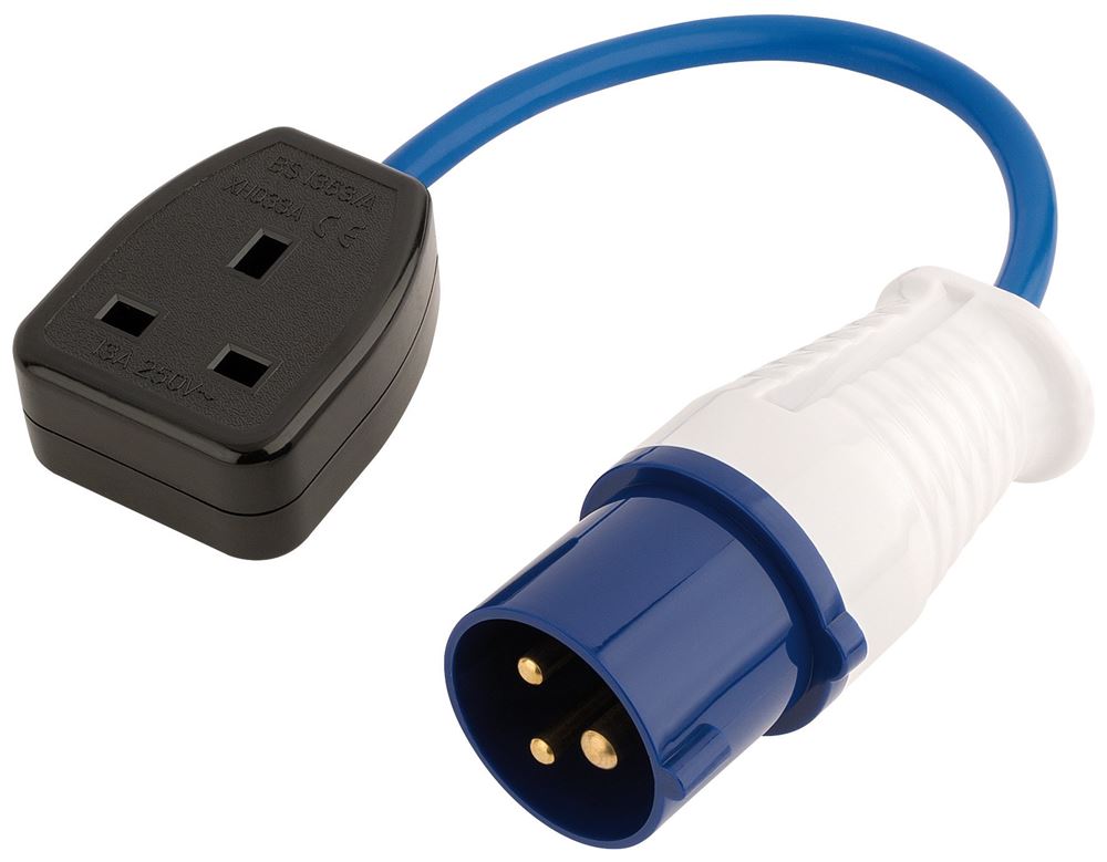 17573 Draper 230V Adaptor Lead with 16A Plug to 13A Socket 240VFL1 Extension Leads Professional Trade DIY Workshop Garage Use