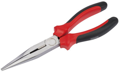 68300 Draper Redline Redline Heavy Duty Long Nose Pliers with Soft Grip Handles, 200m Professional Trade DIY Workshop Garage Use