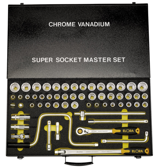 Draper 1/2SQ DR SOCKET SET AF-MM-WW 15372 1/2 Sq. Dr. MM/AF/WW Combined Socket Set (58 Piece)