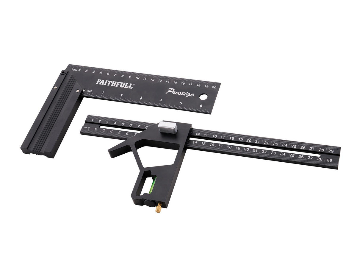 Faithfull Combination & 200mm (8in) Try Square Set Professional Trade DIY Workshop Equipment