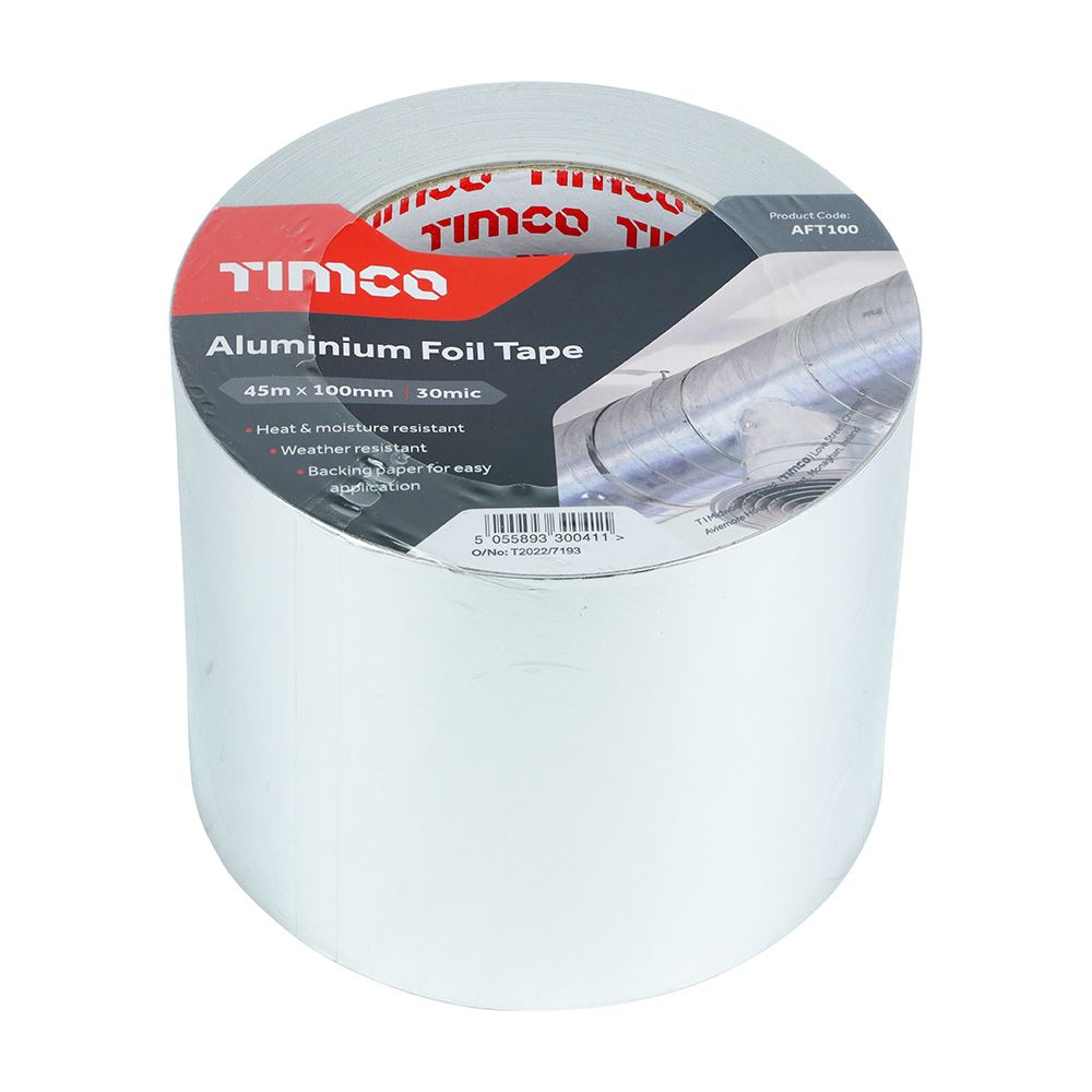 TIMCO Aluminium Foil Tape nan 45m x 100mm Pack 1.0