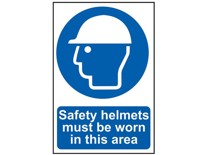 Scan SCA0002 Safety Helmets Must Be Worn In This Area - PVC 200 x 300mm |