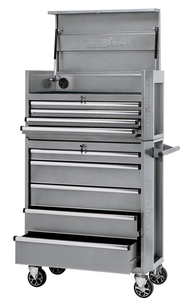70503 Draper Expert Expert Combined Roller Cabinet and Tool Chest, 9 Drawer, 36 Combined Cabinets and Chests Professional Trade DIY Workshop Garage