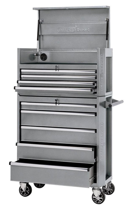 70503 Draper Expert Expert Combined Roller Cabinet and Tool Chest, 9 Drawer, 36 Combined Cabinets and Chests Professional Trade DIY Workshop Garage