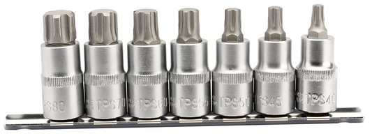 Draper TX-STAR PLUS 7PC 1/2 SOCK BIT 16341 Draper TX-STARÂ® Plus Socket Bit Set, 1/2" Sq. Dr., 55mm (7 Piece)