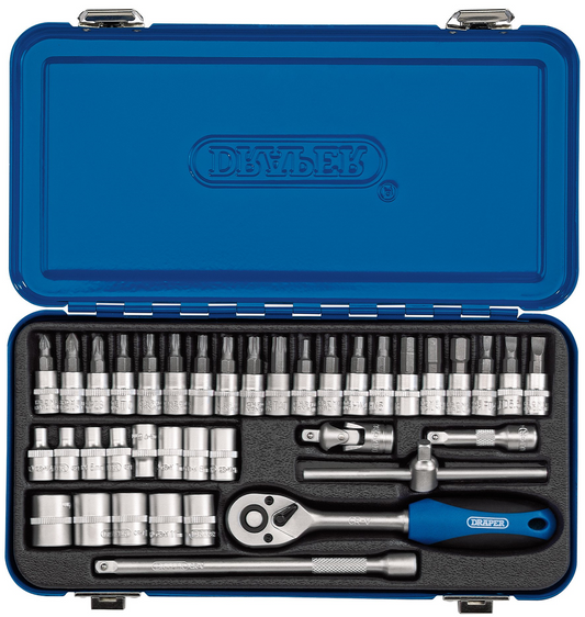 Draper DRAPER 1/4 SOCKET SET 38PC 16366 16366 Metric Socket Set in Metal Case, 1/4 Sq. Dr. (38 Piece)