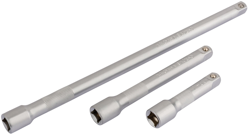 Draper 3PC 3/8DR EXT BAR SET 16425 3/8" Sq. Dr. Extension Bar Set (Satin Chrome) (3 Piece)