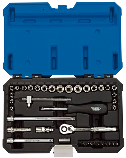 Draper 1/4 SQ.DR 40PC SOCKET SET 16464 1/4 Sq. Dr. Combined MM/AF Socket Set (40 Piece)