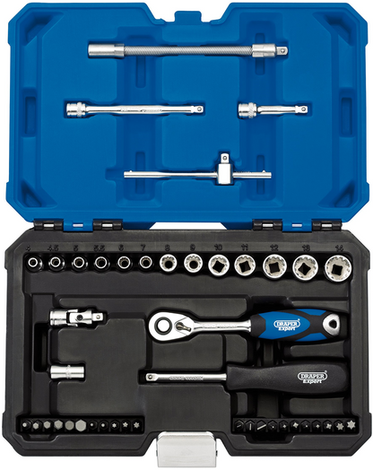 Draper 1/4 MULTI-DR SOCKET SET 43PCE 16479 1/4 Sq. Dr. Metric Draper Expert Multi-DriveÂ® Socket Set (43 Piece)