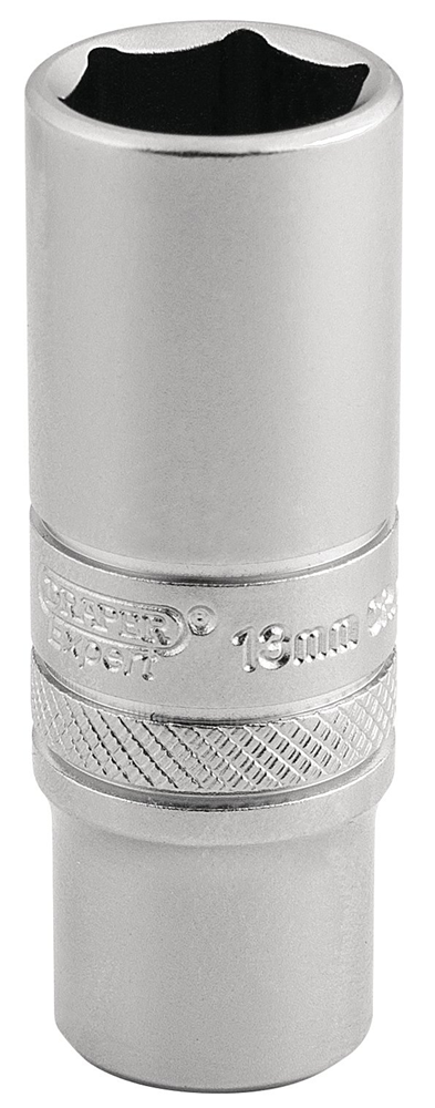 Draper 13MM 6PT DEEP SOCKET 1/4 DR-PK 16530 1/4" Sq. Dr. Metric Deep Sockets (Micro Satin Chrome)