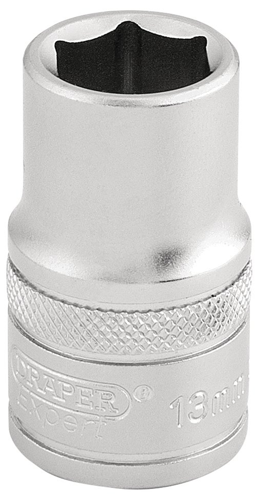 Draper 13MM 6PT SOCKET 1/2 DR-PCKD 16602 1/2" Sq. Dr. Metric Sockets (Micro Satin Chrome)