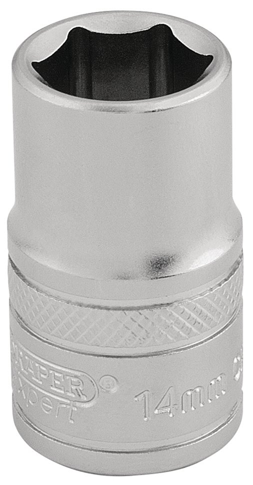Draper 14MM 6PT SOCKET 1/2 DR-PCKD 16604 1/2" Sq. Dr. Metric Sockets (Micro Satin Chrome)