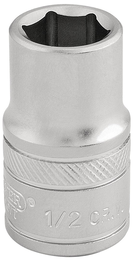 Draper 1/2 6PT SOCKET 1/2 DR-PCKD 16626 1/2" Sq. Dr. Imperial Sockets (Micro Satin Chrome)