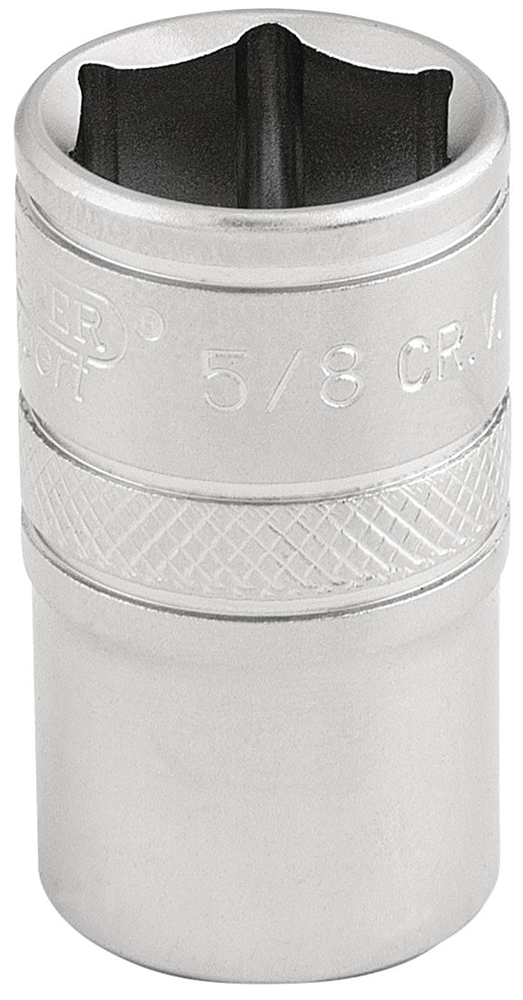 Draper 5/8 6PT SOCKET 1/2 DR-PCKD 16628 1/2" Sq. Dr. Imperial Sockets (Micro Satin Chrome)