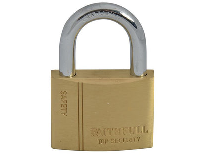 Faithfull FAIPLB50 Brass Padlock 50mm 3 Keys |