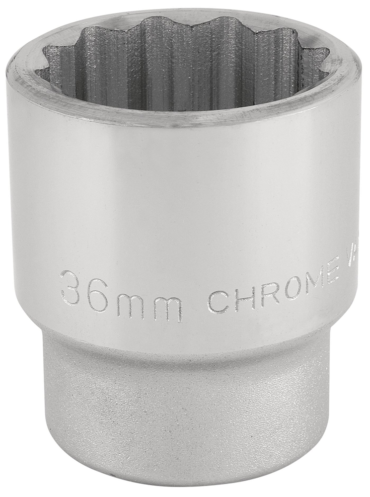 Draper 36MM 12PT SOCKET 3/4DR BULK 16701 3/4" Sq. Dr. Metric Sockets (Polished Chrome)