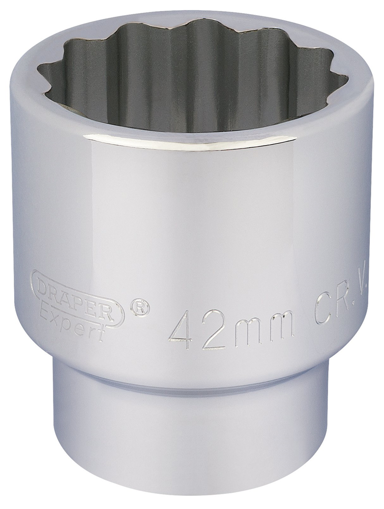 Draper 42MM 12PT SOCKET 3/4DR BULK 16705 3/4" Sq. Dr. Metric Sockets (Polished Chrome)