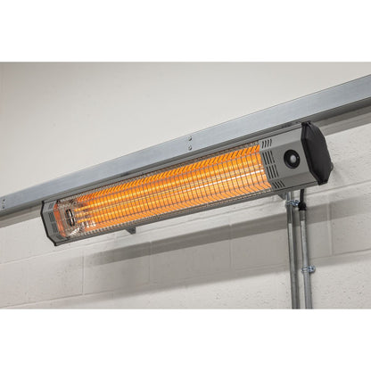 Sealey IWMH6000R High Efficiency Wall Mounting Infrared Short Wave Heater 6000W/230V | 2000/4000/6000W, Timer, Tip-Over Switch