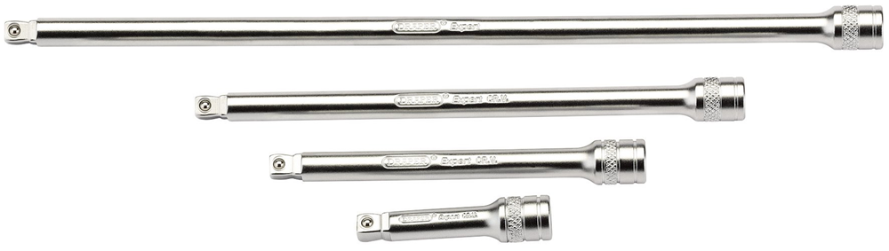 Draper 4PC1/4WOBBLE EXT BAR SET-PCKD 16766 Wobble Extension Bar Set, 1/4" Sq. Dr., Satin Chrome (4 Piece)