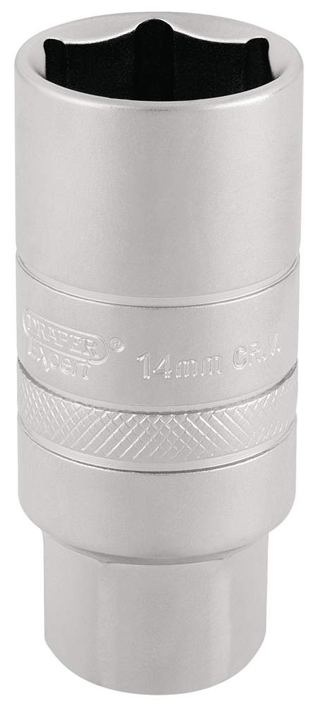Draper 14MM SPARK PLUG SCKT 3/8D-PCKD 16777 3/8" Sq. Dr. Spark Plug Sockets (Micro Satin Chrome)