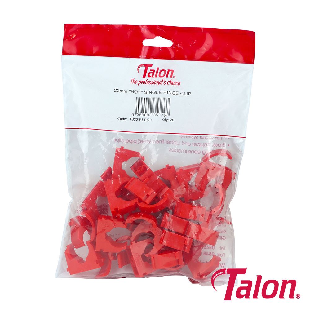 TIMCO Single Hinged ID Clip - Red 22mm Red Pack 20