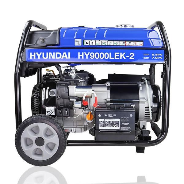 Hyundai HY9000LEK-2 Petrol Generator 7kW 8.75kVA Recoil Electric Start Portable Site Power Backup Power Portable Backup Site Power
