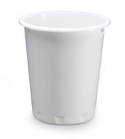 Durable Plastic Recycling Waste Paper Bin | 13 Litre | White