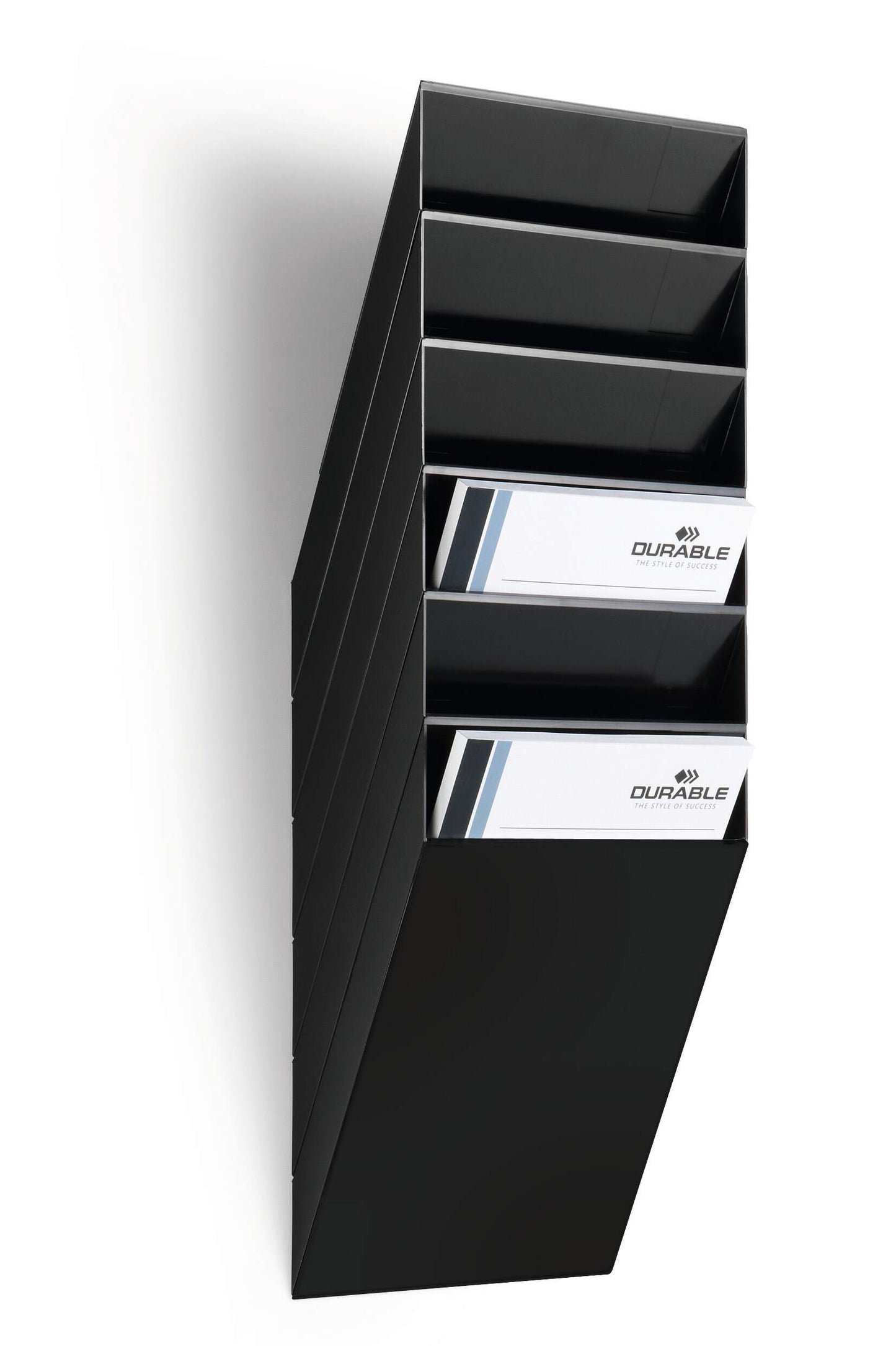 Durable FLEXIBOXX 6 Wall Mounted Literature Holder | A4 Portrait | Black