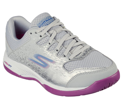 Skechers Viper Court Pickleball Womens Shoe | Grey/Purple | sz 5
