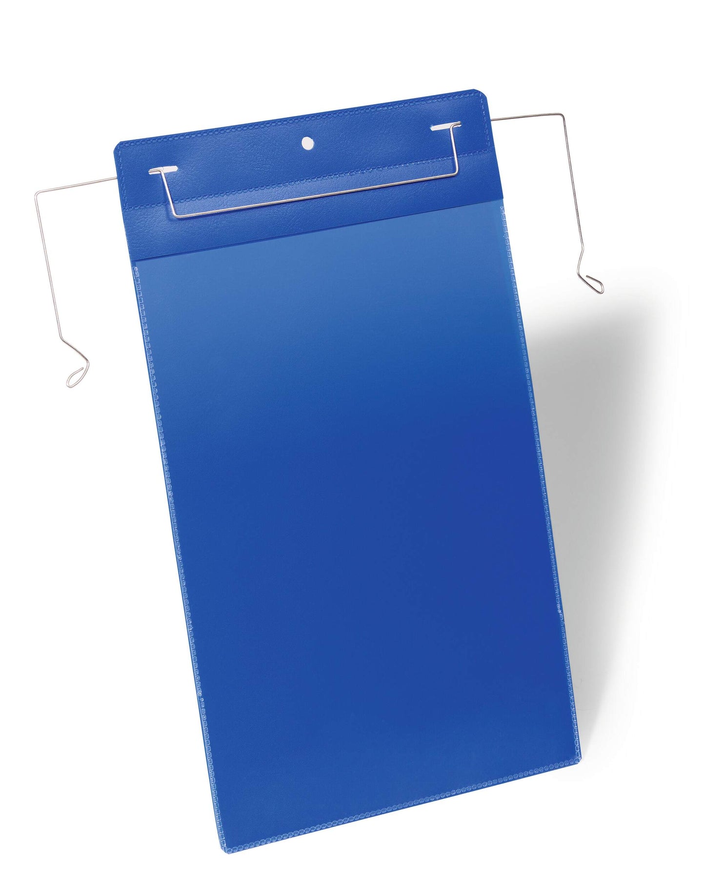 Durable Wire Hanger Ticket Holder Document Pocket Portrait | 50 Pack | A4 Blue