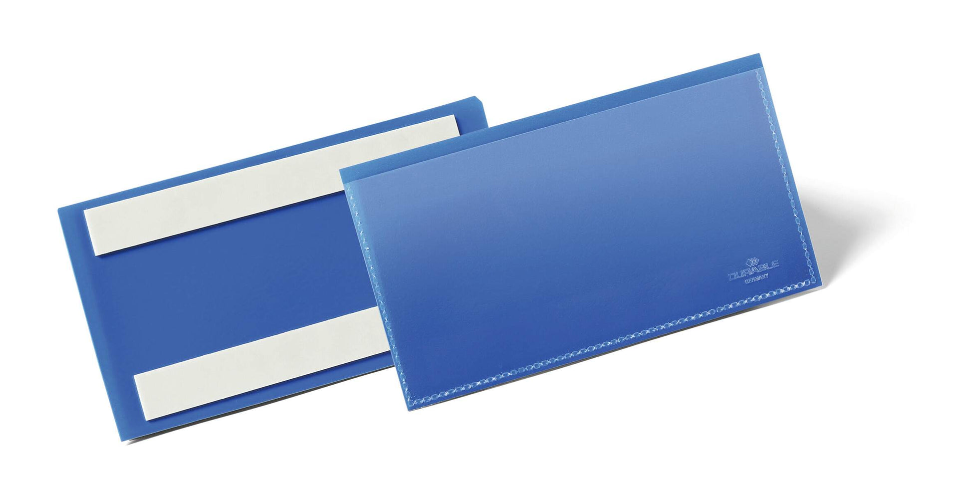 Durable Adhesive Ticket Holder Document Pockets | 50 Pack | 150 x 67mm | Blue