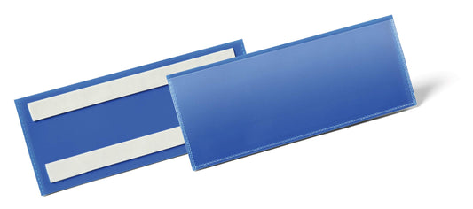 Durable Adhesive Ticket Holder Document Pockets | 50 Pack | 210 x 74mm | Blue