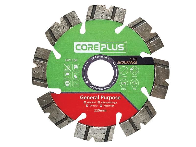CorePlus CORDBGP115E GP115E Elite General-Purpose Diamond Blade 115mm