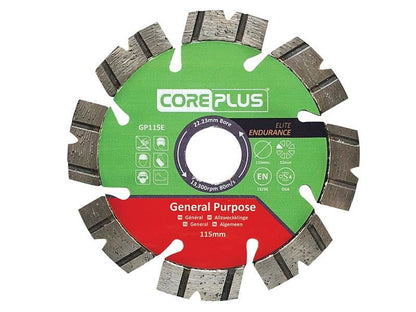 CorePlus CORDBGP115E GP115E Elite General-Purpose Diamond Blade 115mm