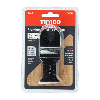 TIMCO Premium MTool Blade Straight 32mm Pack 5