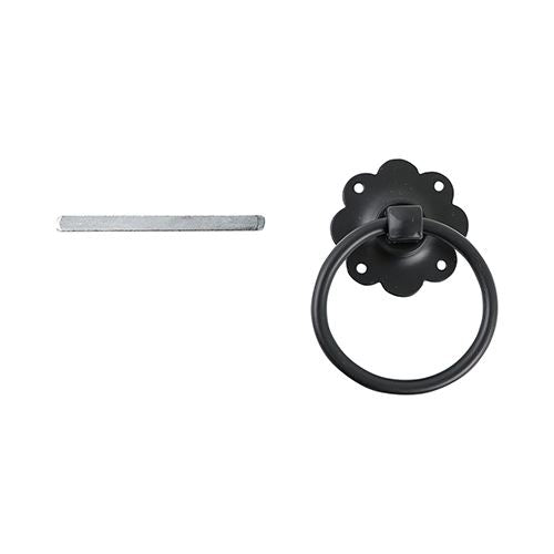 TIMCO Ring Gate Latch - Plain Black 6" Black Pack 1