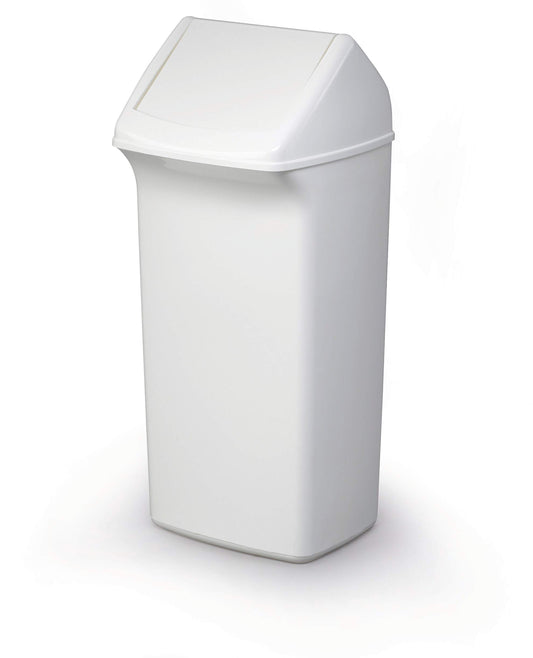 Durable DURABIN Contemporary White Grey Square Recycling Bin + Swing Lid | 40L