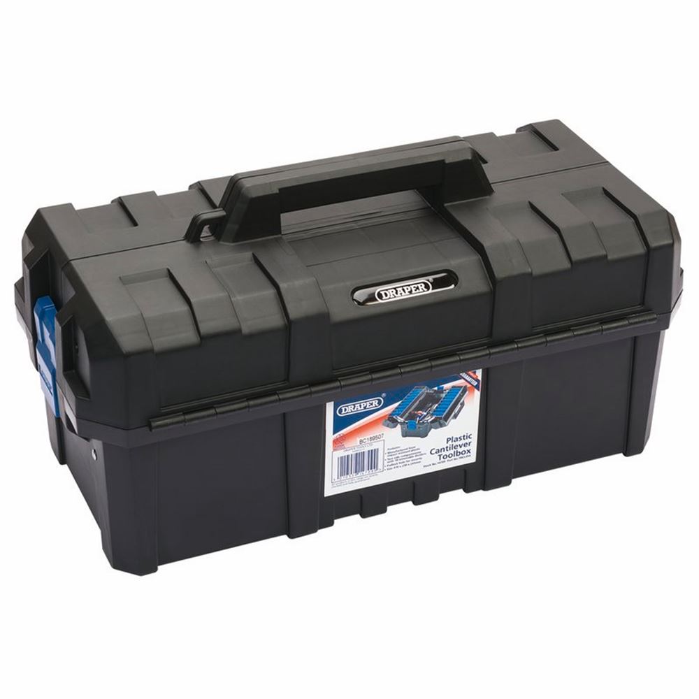 Draper PLAS.CANTILEVER TOOL BOX 18 14709 Plastic Cantilever Toolbox, 454mm