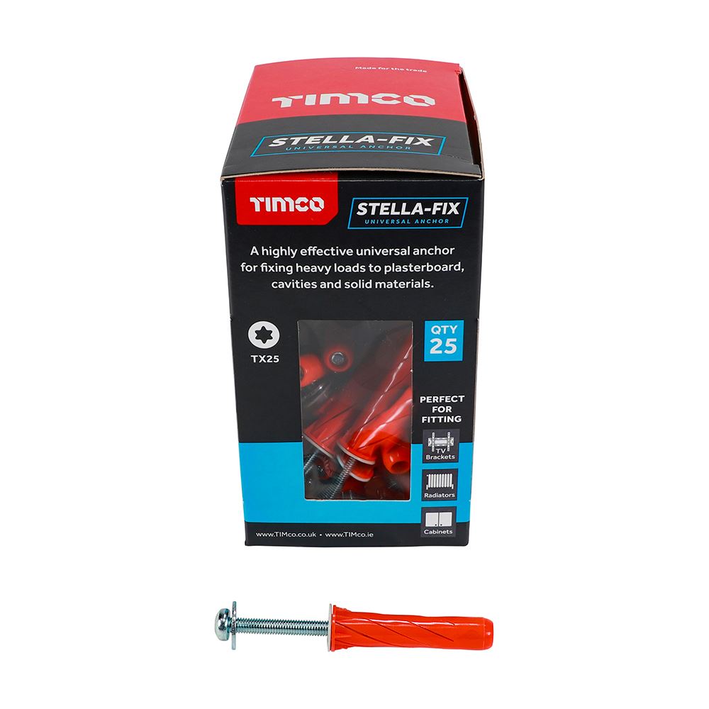 TIMCO Stella Fix Anchor TX PAN Red M5 x 80 Pack 25
