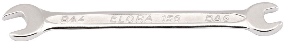 05377 Elora Elora Midget Metric Double Open End Spanner, 4 x 6mm 156-4x6 Spanner/Wrench Open Ended Spanners Professional Trade DIY Workshop Garage U